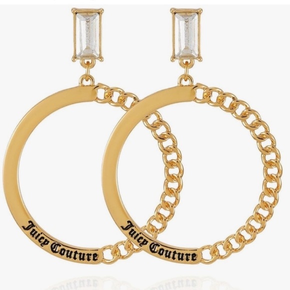 Juicy Couture Gold Hoop dangle Earrings - Picture 1 of 2